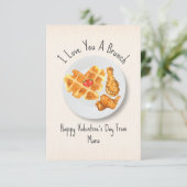 Liefde Brunch Pun Waffle Classroom Foto Valentijn Kaart (Staand voorkant)