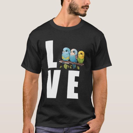 Liefde Budgie Moeder Budgerigar Parkiet Vogel Pull T-shirt (Voorkant)