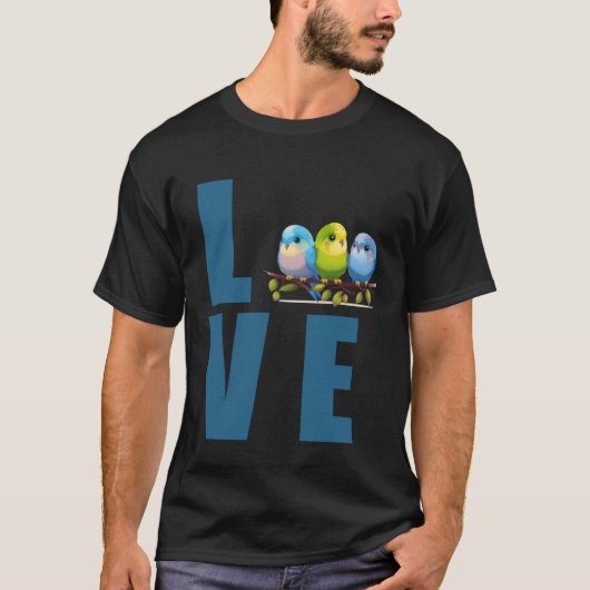 Liefde Budgie Moeder Budgerigar Parkiet Vogel Pull T-shirt (Voorkant)