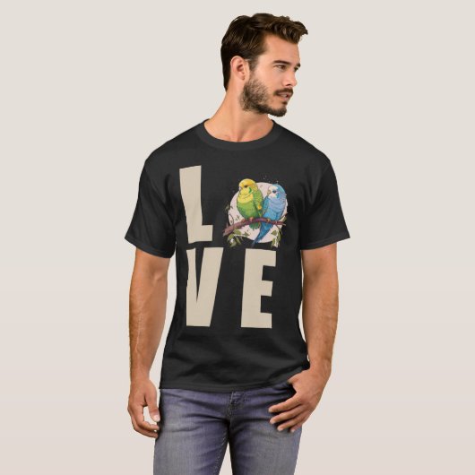 Liefde Budgie Moeder Budgerigar Parkiet Vogel Pull T-shirt (Voorkant volledig)