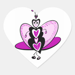 Liefde bug vlinder Valentijn Hart Sticker