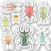 Liefde Bugs Waterverf Kevers Set Sticker (Voorkant)