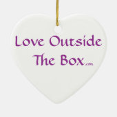 Liefde buiten de doos keramisch ornament (Achterkant)