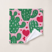 Liefde Cactus Patroon Bad Handdoek (Wasdoekje)