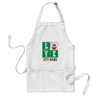 Liefde Californië-vlag Harart je City Custom Standaard Schort