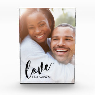 Liefde Calligrafie Schrift Aangepaste Kleur Overla Fotoblokken