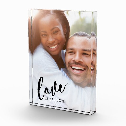 Liefde Calligrafie Script Aangepaste Kleur Overlay Fotoblokken (Rechts)