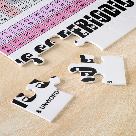 Liefde chemie omdat het leven zo periodiek is legpuzzel (Zijkant)