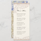 Liefde & Cherish Blue Hydrangea Floral Wedding Menu (Voorkant / Achterkant)