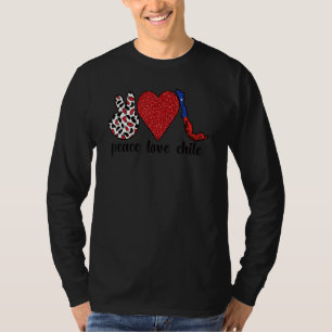 Liefde Chili Trotse Chileense vlag Chileense roots T-shirt