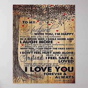 Liefde citeert mijn man, Trendy Gift Poster