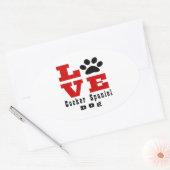 Liefde Cocker Spaniel Hond Designs Ovale Sticker (Envelop)
