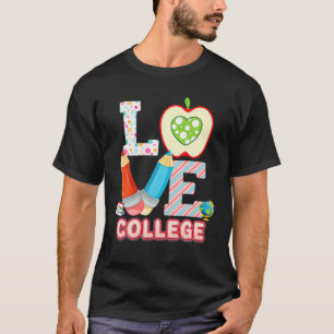 Liefde College Kind Student leraar terug naar scho T-shirt