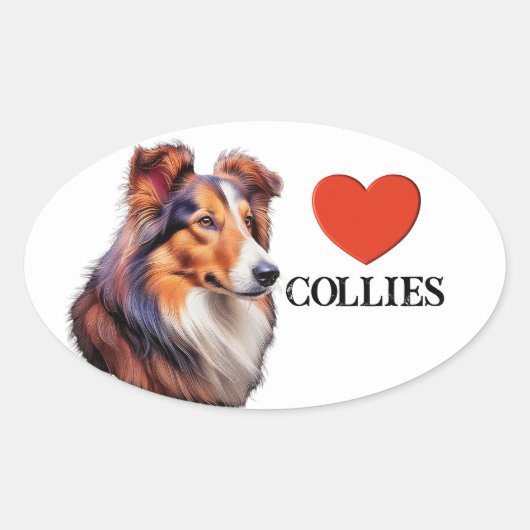 LIEFDE COLLIES OVALE STICKER (Voorkant)