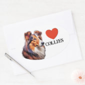 LIEFDE COLLIES OVALE STICKER (Envelop)