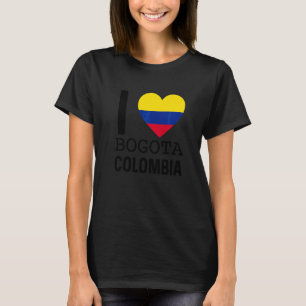 Liefde Colombia Bogotá Souvenir Vlag Kaart Colombi T-shirt