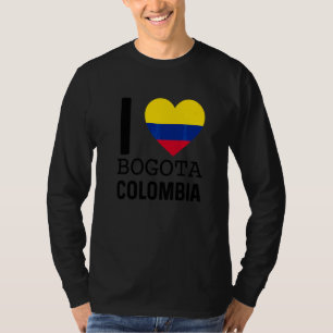 Liefde Colombia Bogotá Souvenir Vlag Kaart Colombi T-shirt