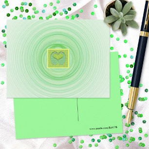 Liefde Concept Omlijst Groen Hart in Spiralen Briefkaart