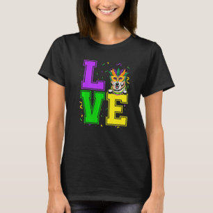 Liefde Corgi Hond Mardi Gras Festival Feest T-shirt