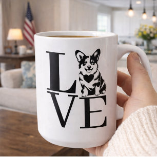 'LIEFDE' Corgi-liefhebbers Hondenmoeders Huisdier  Koffiemok