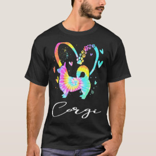 Liefde Corgi Tie Dye Regenboog Hond T-shirt