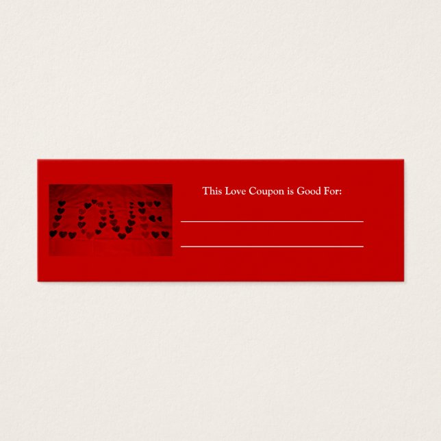 Liefde Coupon-3 Mini Visitekaartjes (Voorkant)
