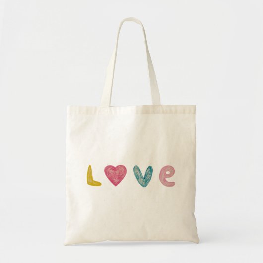 Liefde crayon's kunst tote bag (Voorkant)