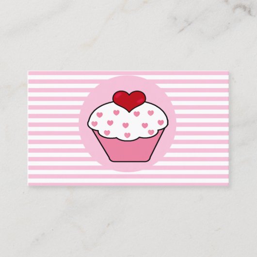 Liefde cupcake visitekaartjes (Voorkant)