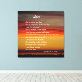 "Liefde" Custom Art Print met 1 Korintiërs 13: 4-8 (Insitu (Houten vloer))