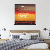 "Liefde" Custom Art Print met 1 Korintiërs 13: 4-8 (Insitu (Slaapkamer))