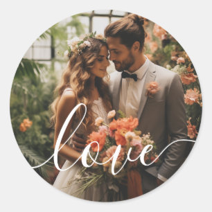 'Liefde' Custom koppel foto Ronde Sticker