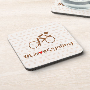 Liefde-cyclisch pictogram slogan brown drankjes onderzetter