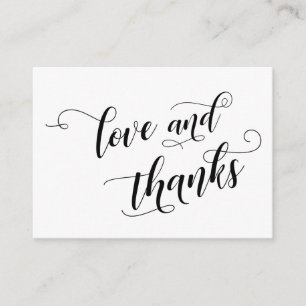 Liefde & Dank Elegante Typografie Huwelijksgunst Informatiekaartje