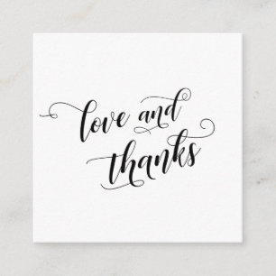 Liefde & Dank Elegante Typografie Huwelijksgunst Informatiekaartje