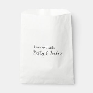 Liefde & dank paar naam bruiloft eenvoudig minimaa bedankzakje