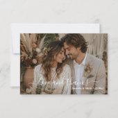 Liefde & Dank Script Foto Boho Bruiloft Bedankkaart (Voorkant)