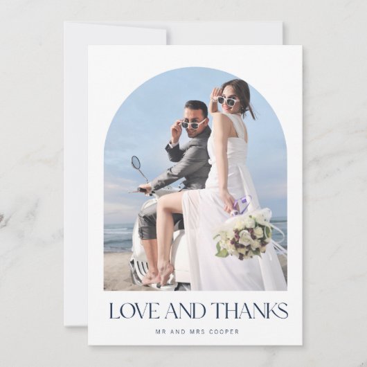 Liefde Dank Trouwfoto Bruiloft Dank Je Bedankkaart (Voorkant)