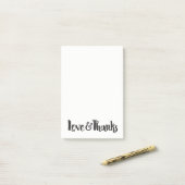 Liefde & Dank Zwarte Moderne Dikke Script Bedankt Post-it® Notes (Op bureau)