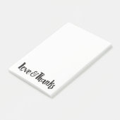 Liefde & Dank Zwarte Moderne Dikke Script Bedankt Post-it® Notes (Schuin)
