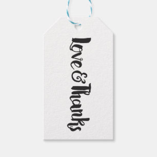 Liefde & Dank Zwarte Vette Dikke Script Bedankt Cadeaulabel