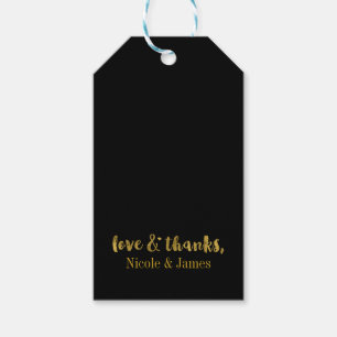 Liefde & Dankbaarheid Goud ELKE KLEUR Modern Huwel Cadeaulabel