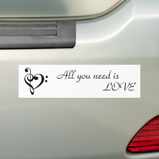 liefde, dat is alles wat je nodig hebt bumpersticker (Op auto)