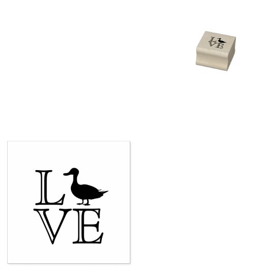 Liefde Decoratief Script Duck Egg Stamp Rubberstempel (Gestempeld)