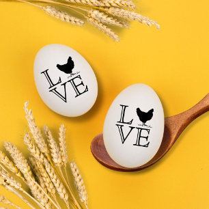 Liefde Decoratief Script Kip Ei Stamp Rubberstempel
