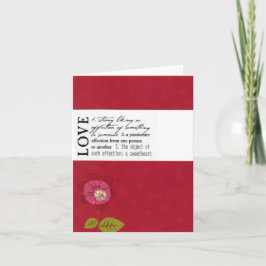 Liefde definitie gevouwen blanco 4"x5.6" kaart