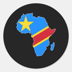 Liefde Democratische Republiek Congo RDC DRC Flag  Ronde Sticker