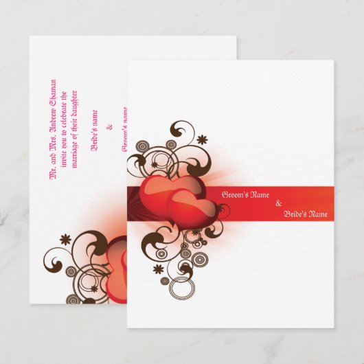 Liefde design elegant trouwkaartontwerp kaart (Voorkant / Achterkant)