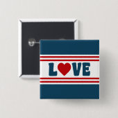 Liefde design vierkante button 5,1 cm (Voorkant /achterkant)