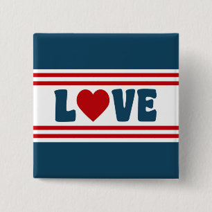 Liefde design vierkante button 5,1 cm