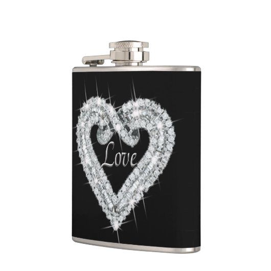 Liefde Diamond Hart Flask Heupfles (Links)